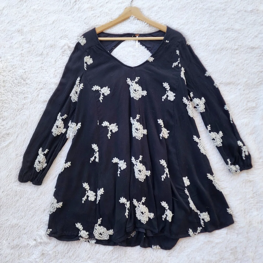 Free People Emma Emboidered Floral‎ Mini Dress